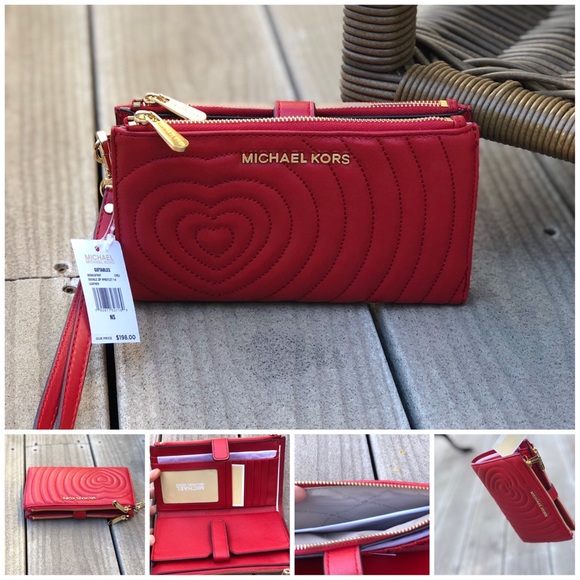 Michael Kors Handbags - NWT Michael Kors double zip lamb leather wallet